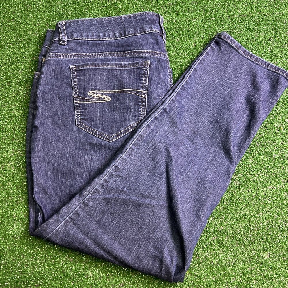 Riders By‎ Lee Curvy Fit Skinny Mid Rise Blue Denim Jeans Women's Size 16P